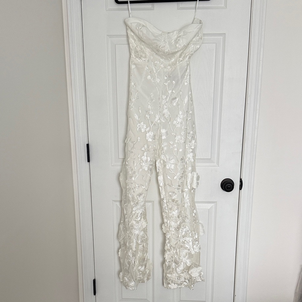 Lulu's Ivory Floral Lace Jumpsuit